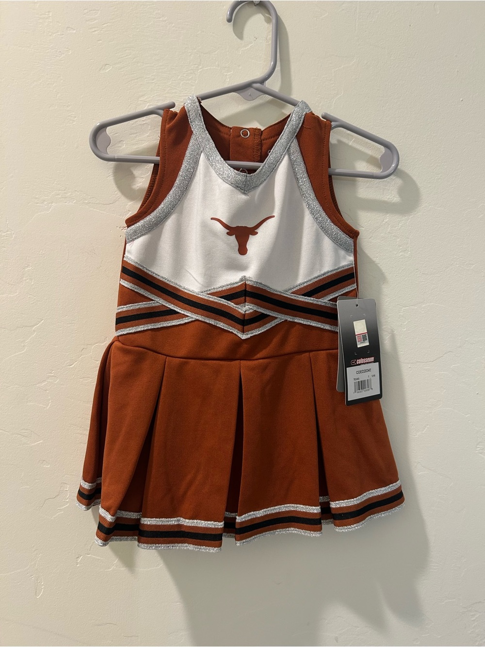 Colosseum Toddler Cheer Dress - Rust Orange, Black & Silver